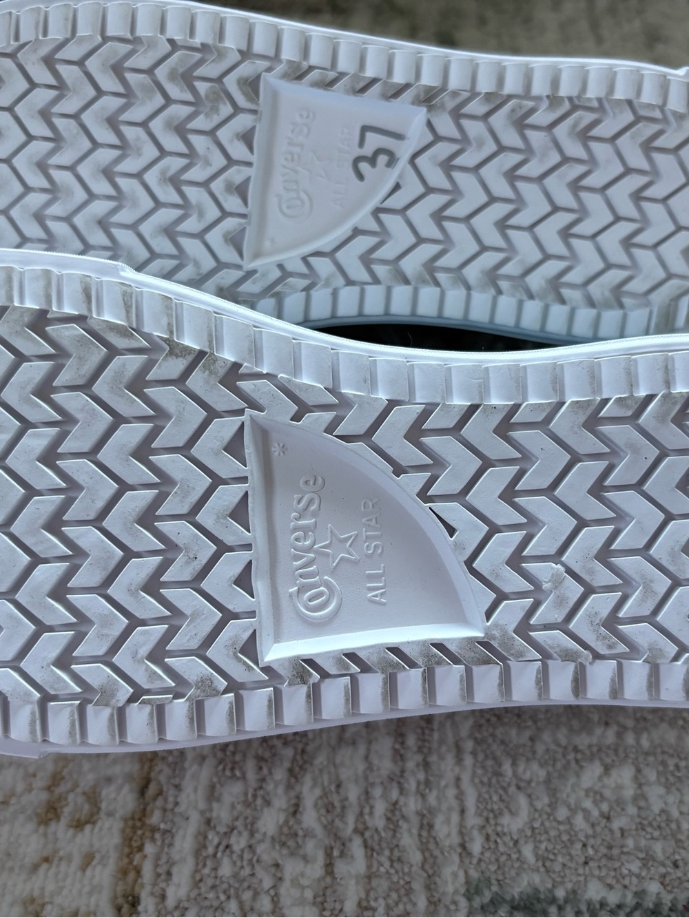 Converse Low Top Platform Sneakers in Light Teal and White - Picture 3 of 3